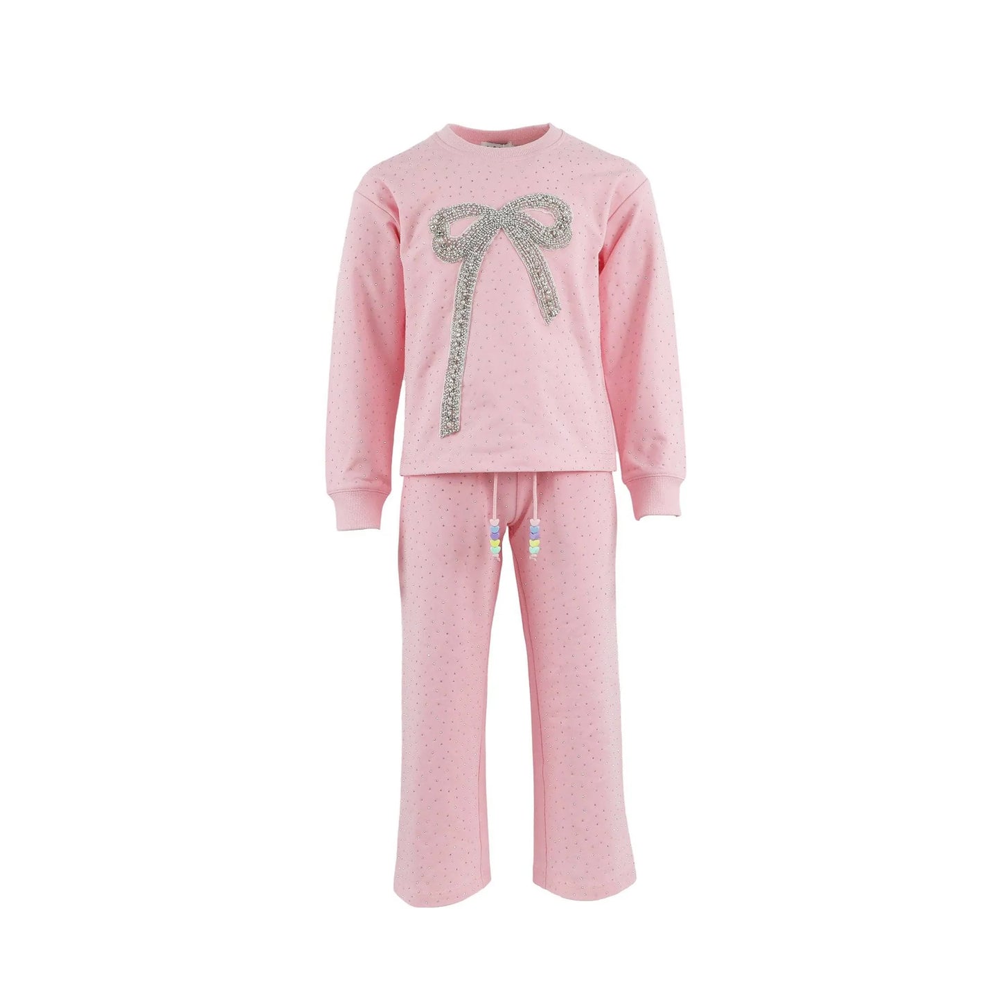 Pink Sparkle Bow Charm Set