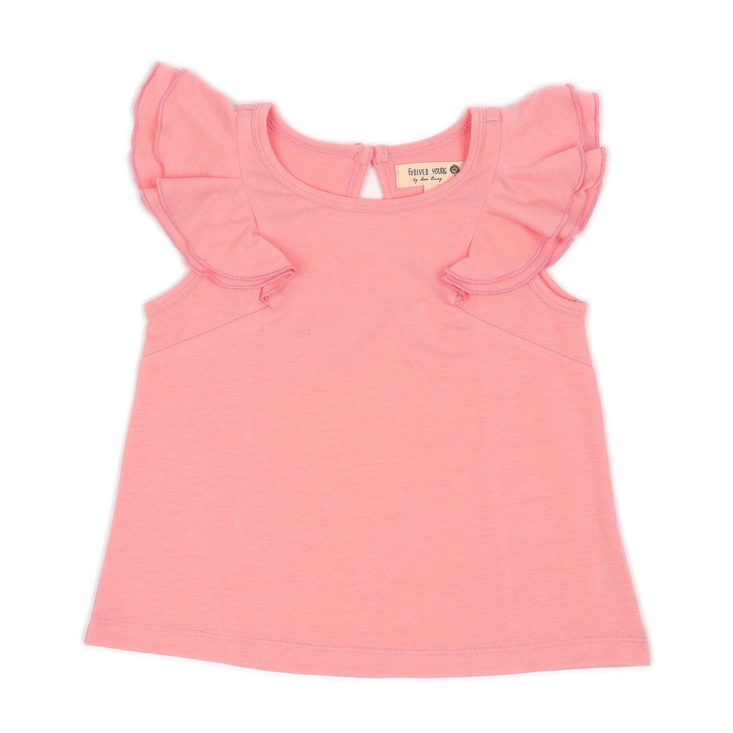 Forever Young - Carnation Pink Flutter Sleeve Top