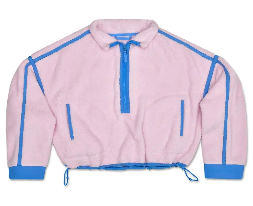 1/2 Zip Pink & Periwinkle Sherpa Pullover