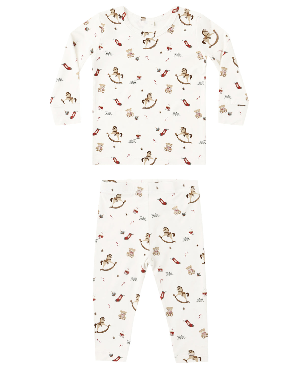 Quincy Mae bamboo toy chest with matching pajama set, featuring soft fabric and playful design, perfect for children's bedroom storage and sleepwear.