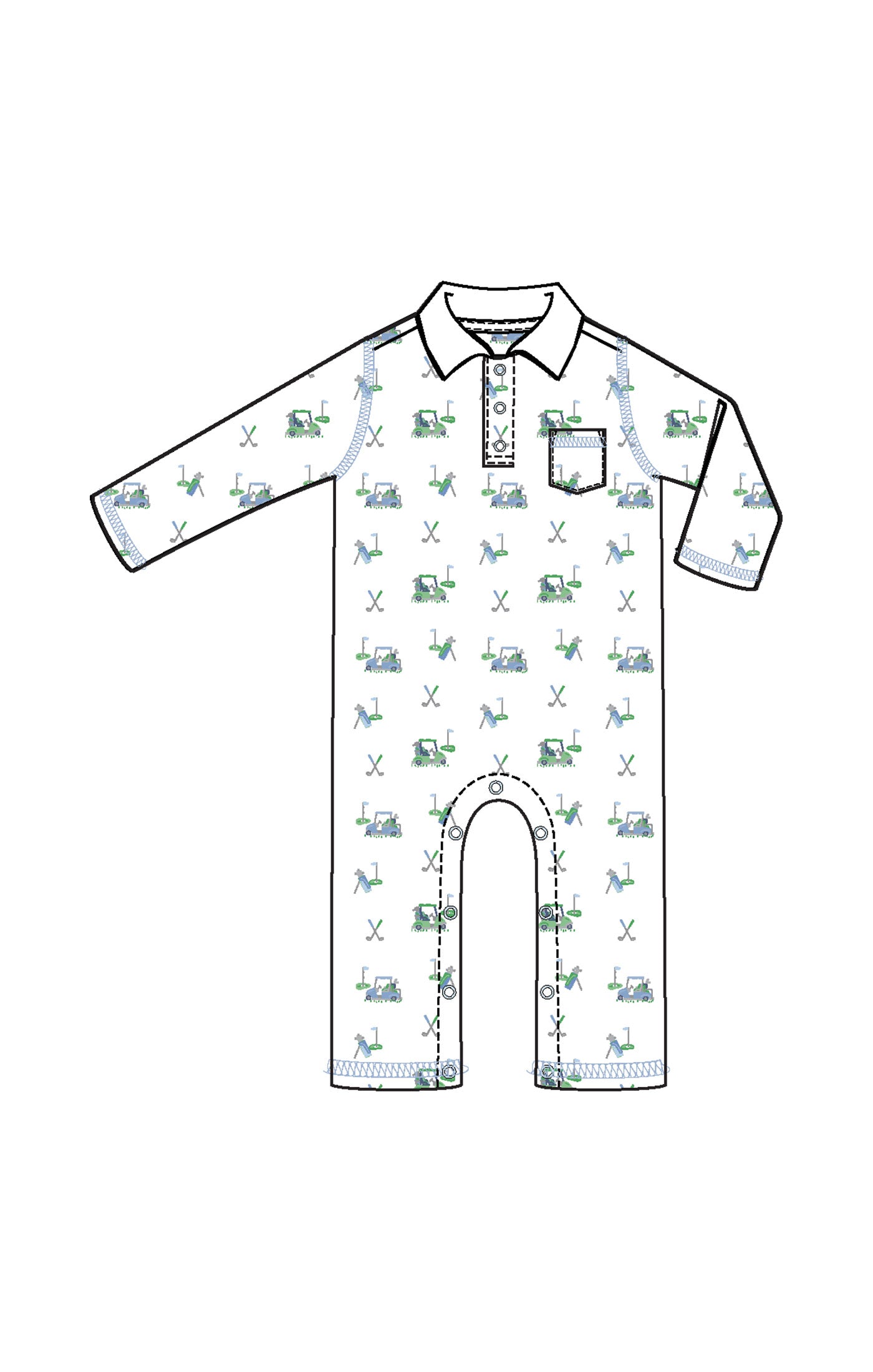 Golf Carts Polo Romper