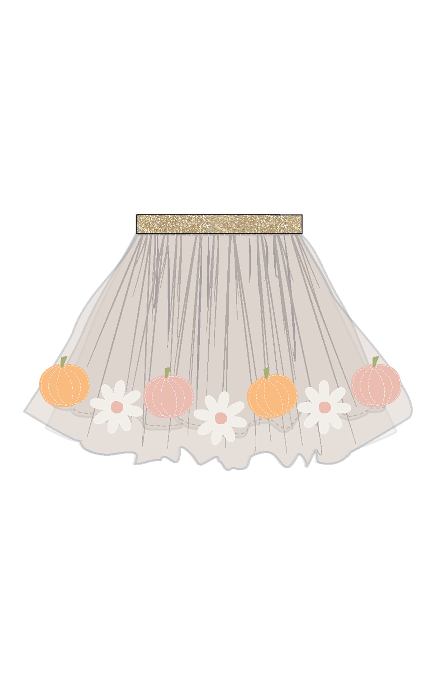 Pumpkin & Flower Tutu Skirt