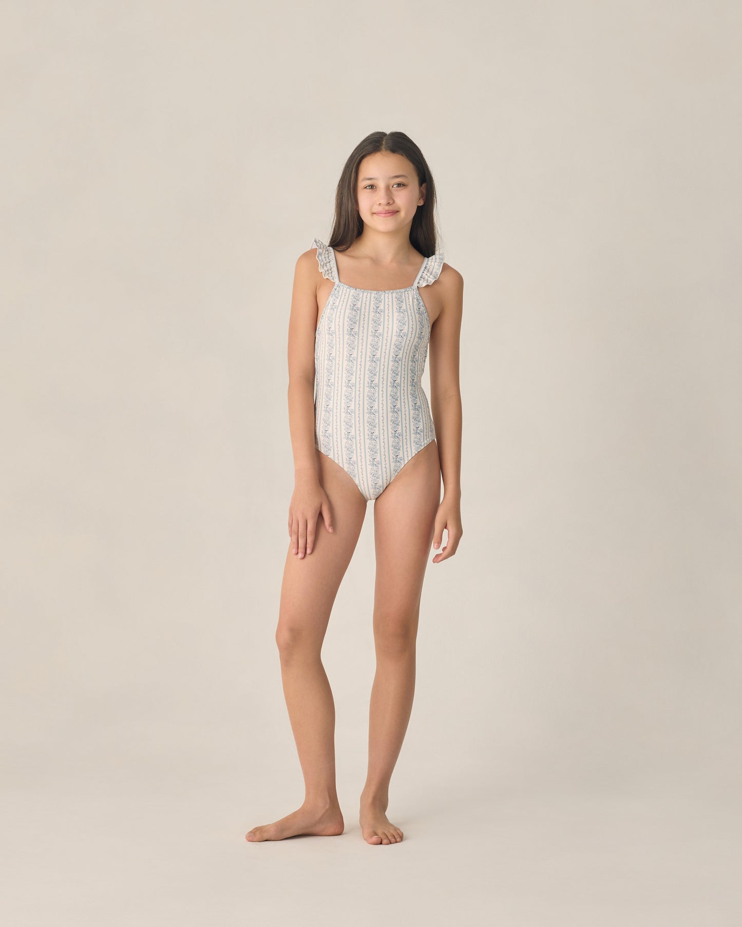 Teen Blue Floral Sky One Piece