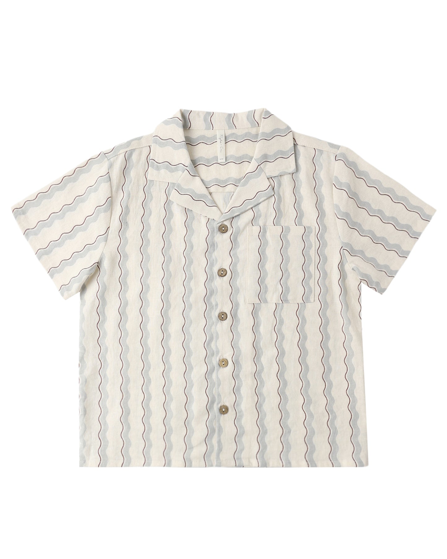 Wave Stripe Lapel Collar Shirt