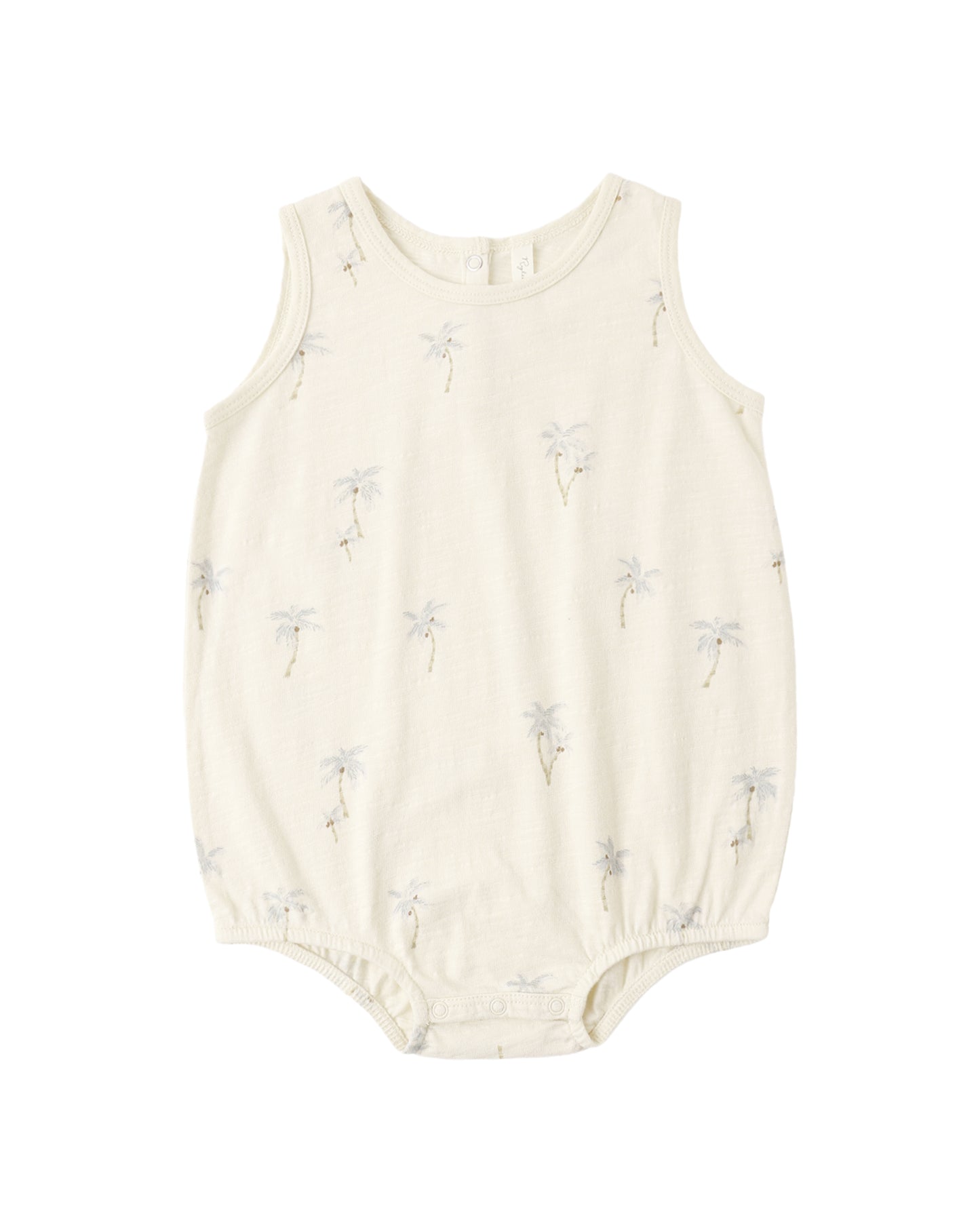 Rylee & Cru Palms Bubble Onesie in soft fabric with palm leaf pattern, perfect for playful, stylish baby outfits.