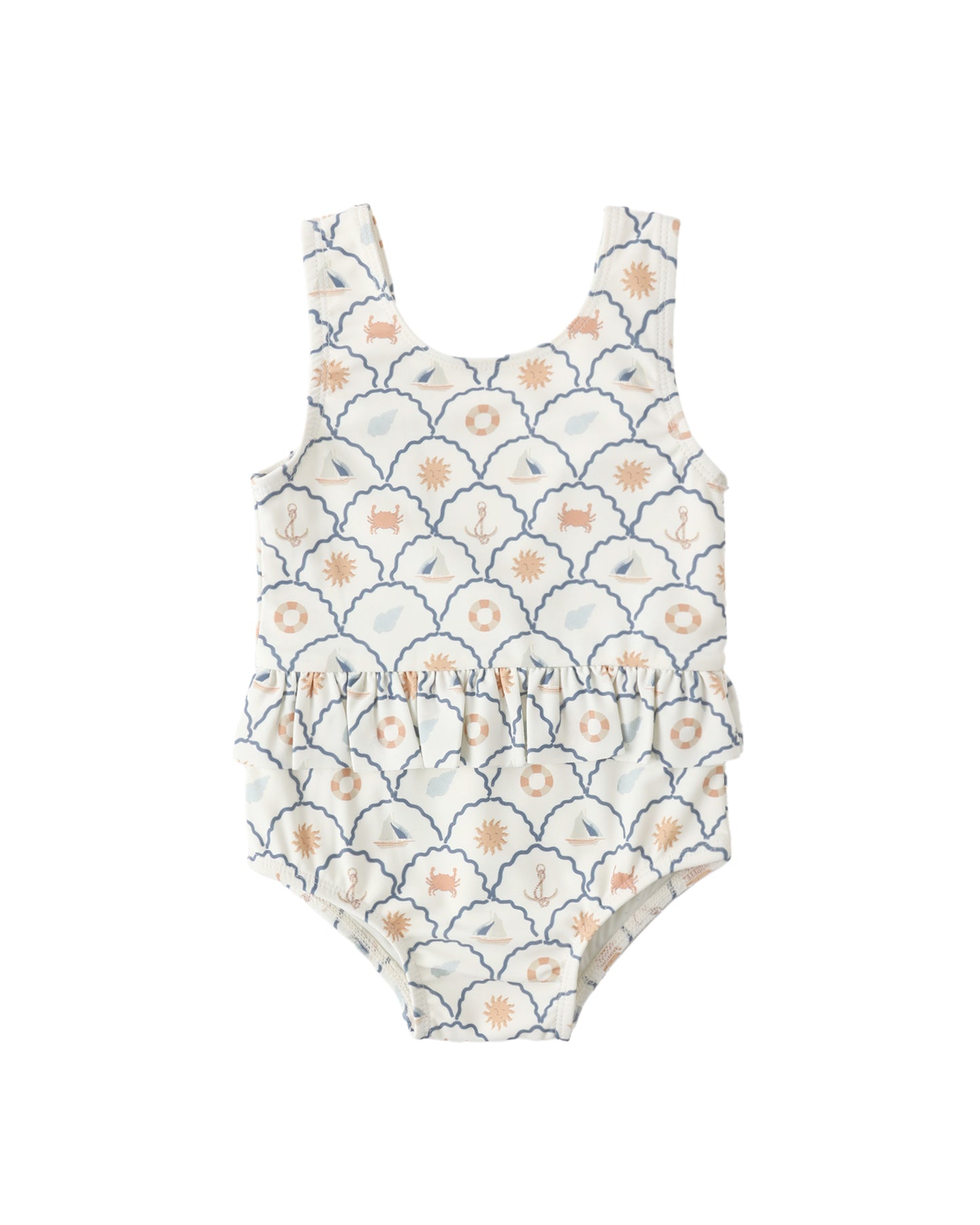 Nautical Skirted One Piece