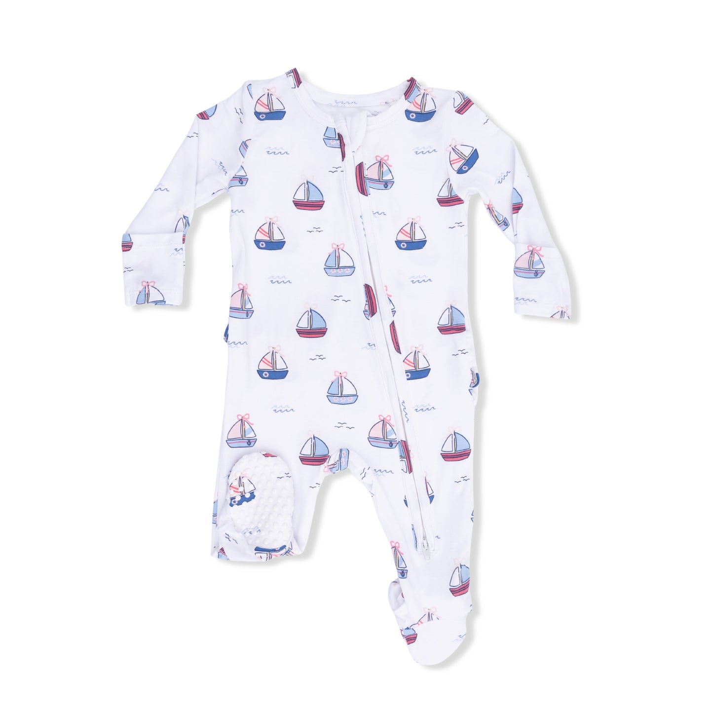 Bubbly Sailboats Ruffle Footie