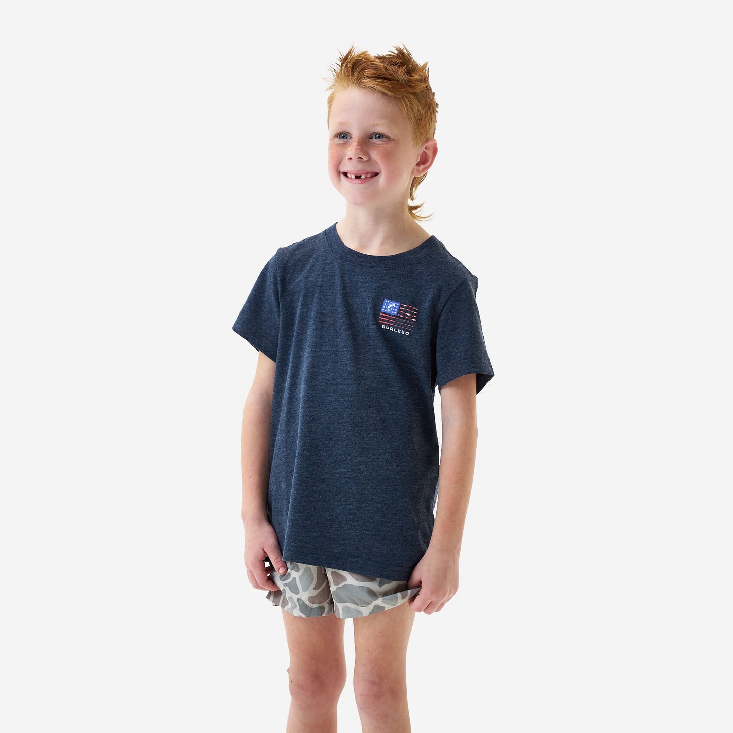 Fishing USA Heather Navy Youth Tee