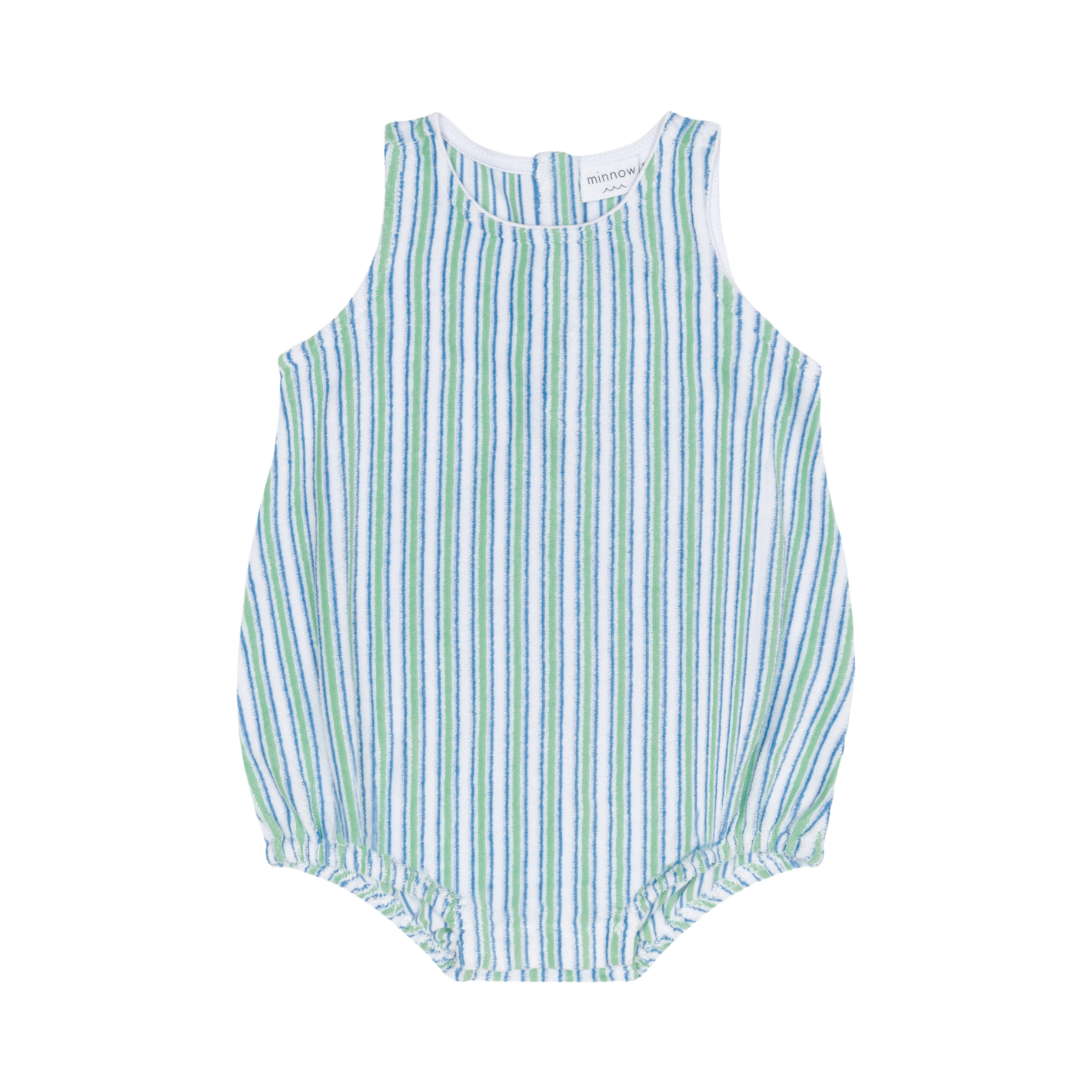 baby tamarin stripe french terry bubble romper