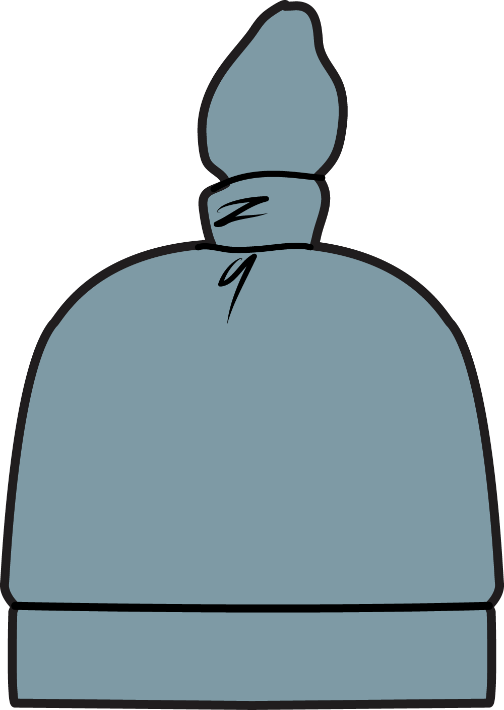 Solid Stone Blue Knotted Hat
