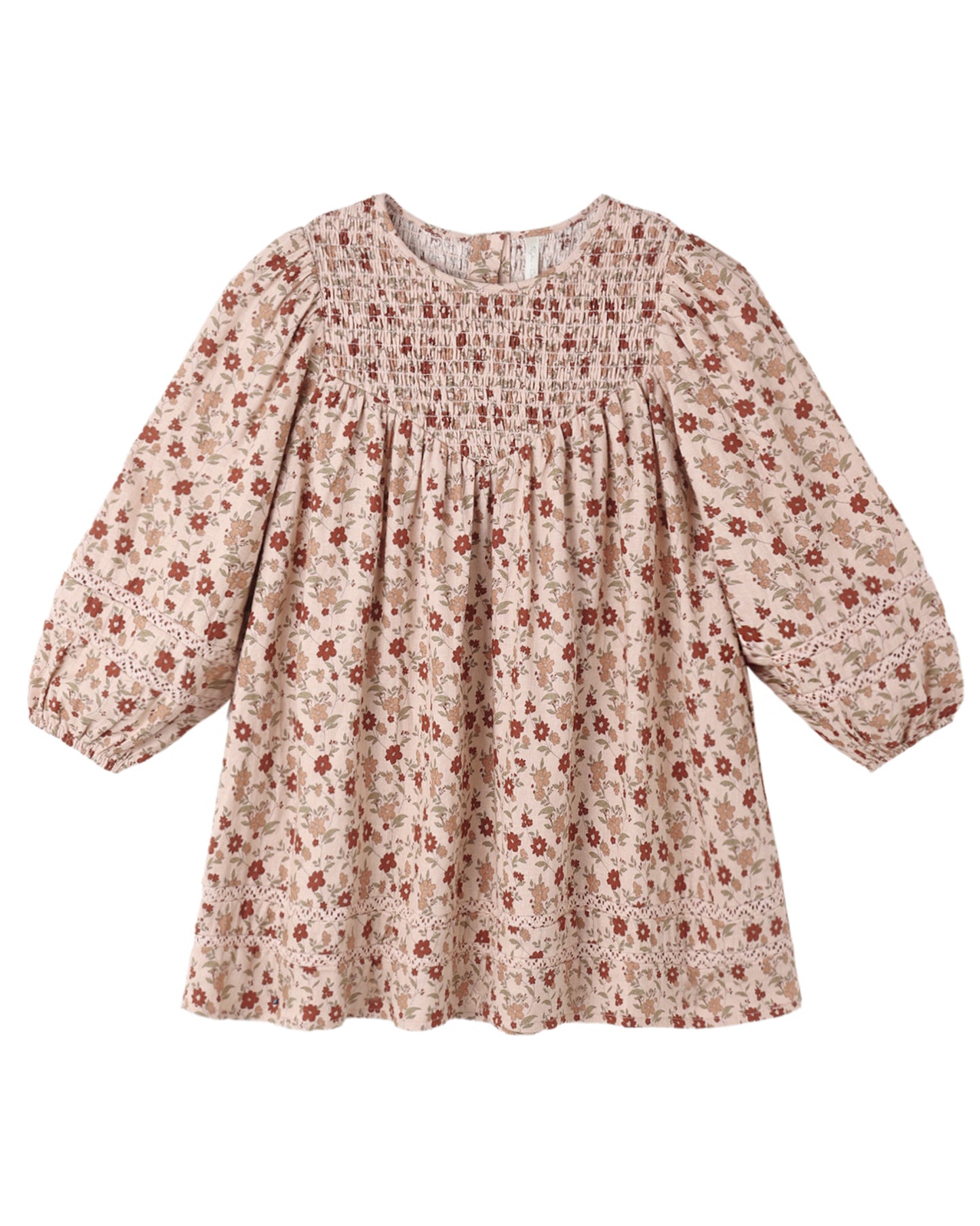 Pink floral Rylee & Cru Selene dress displayed on a hanger with a soft fabric texture and vibrant floral pattern.