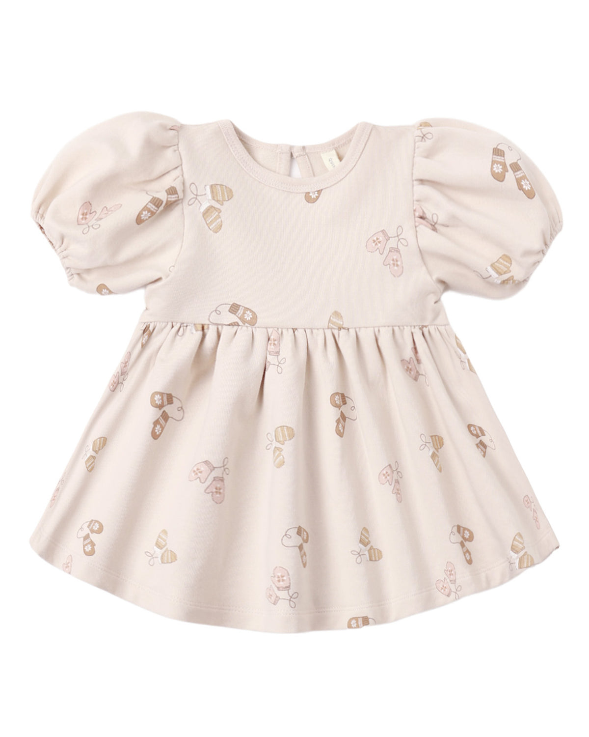 Quincy Mae Darla Dress mittens in soft fabric, featuring a cozy, stylish design for infants or toddlers.