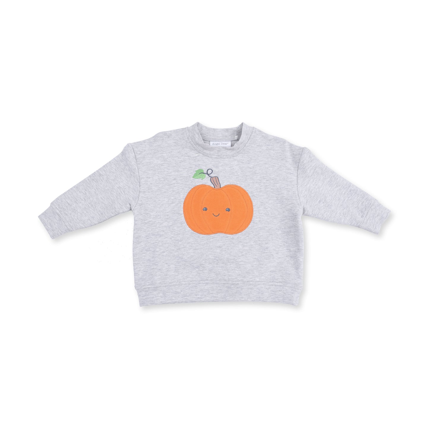 Pink Pumpkin Drop Sleeve Sweatshirt by Angel Dear with a cute pumpkin graphic on the front, soft and cozy for kids.