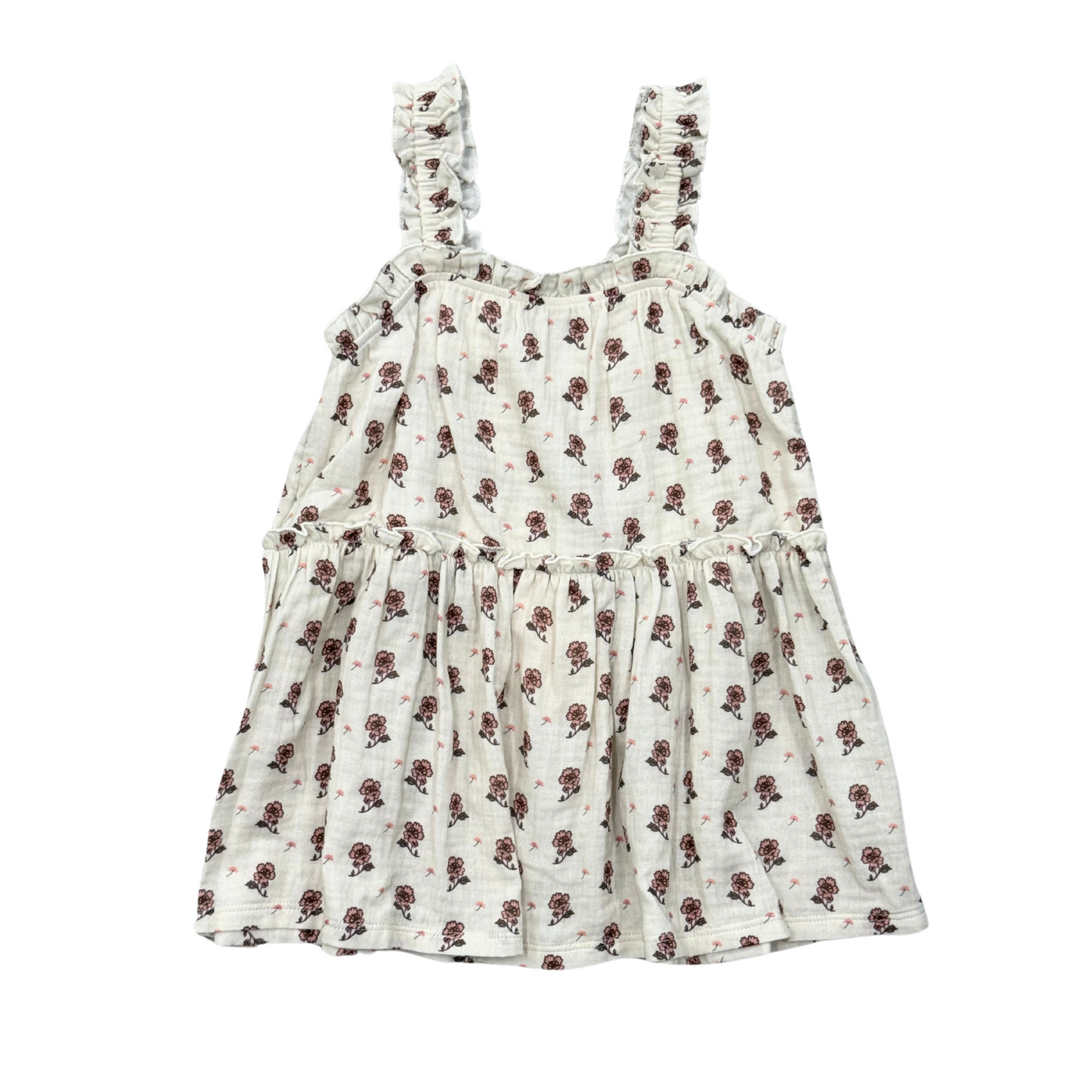 Noa Paisley Cream Ruffle Gauze Tank