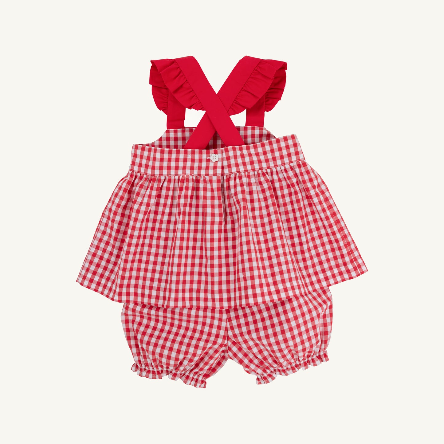 Richmond Red Gingham Nancy's Novelty Set by The Beaufort Bonnet Company, featuring a red gingham fabric and playful design.