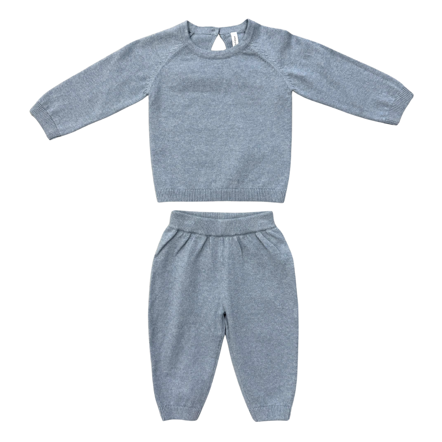Teal Marble Soft Knit Baby Set