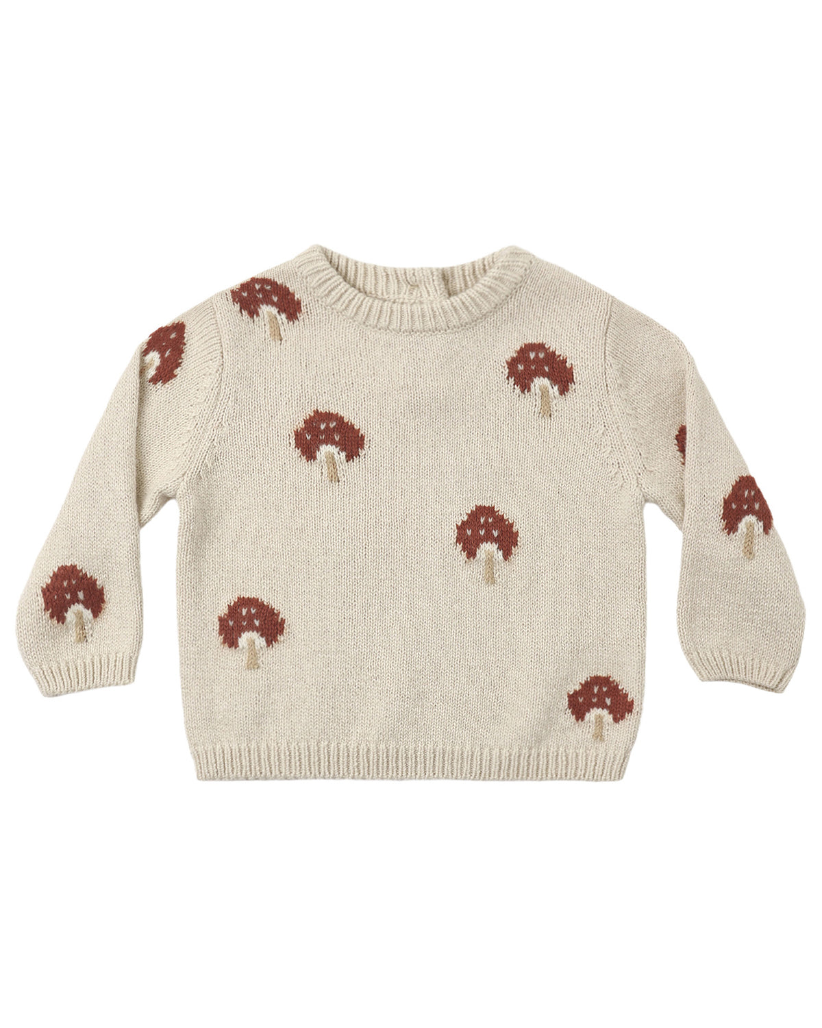 Quincy Mae Mushroom Rex sweater in soft fabric, featuring a playful mushroom and Rex dinosaur design for children.