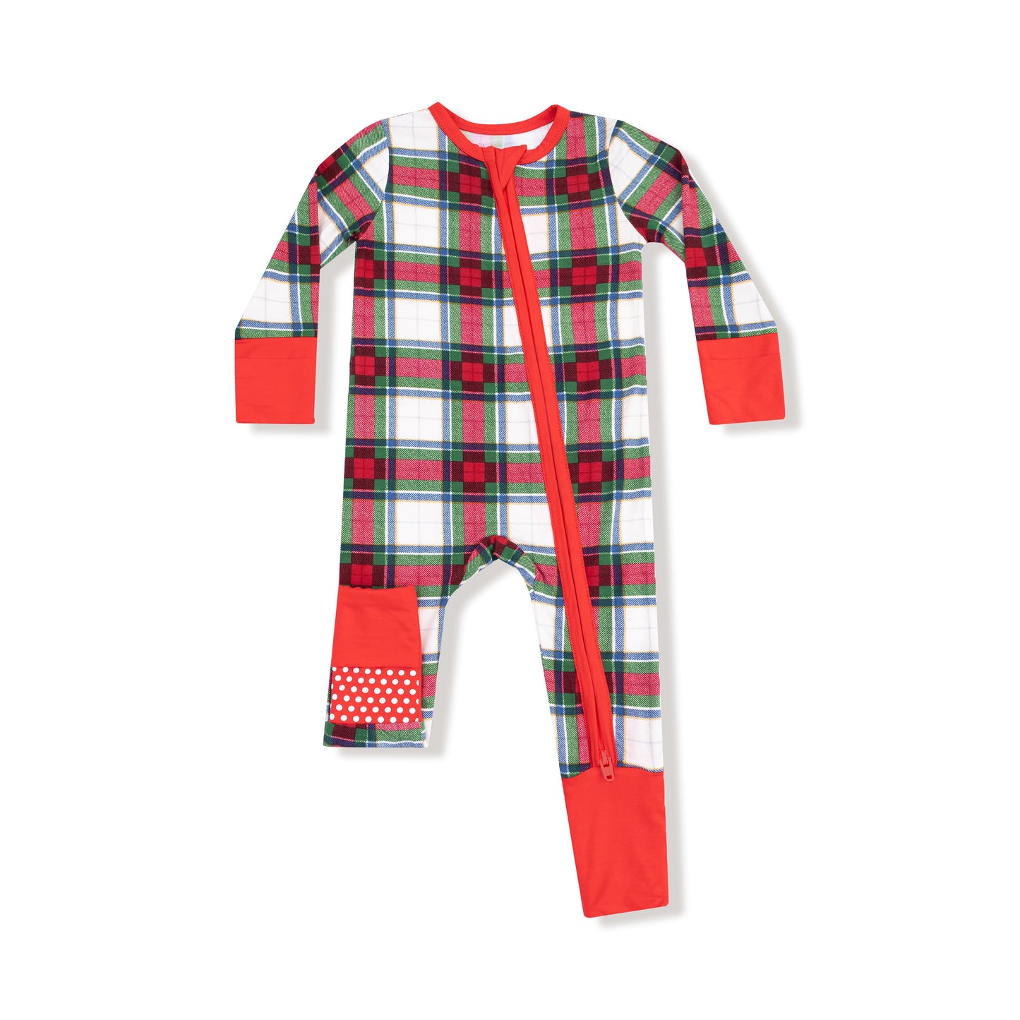 Holiday Plaid Zip Romper