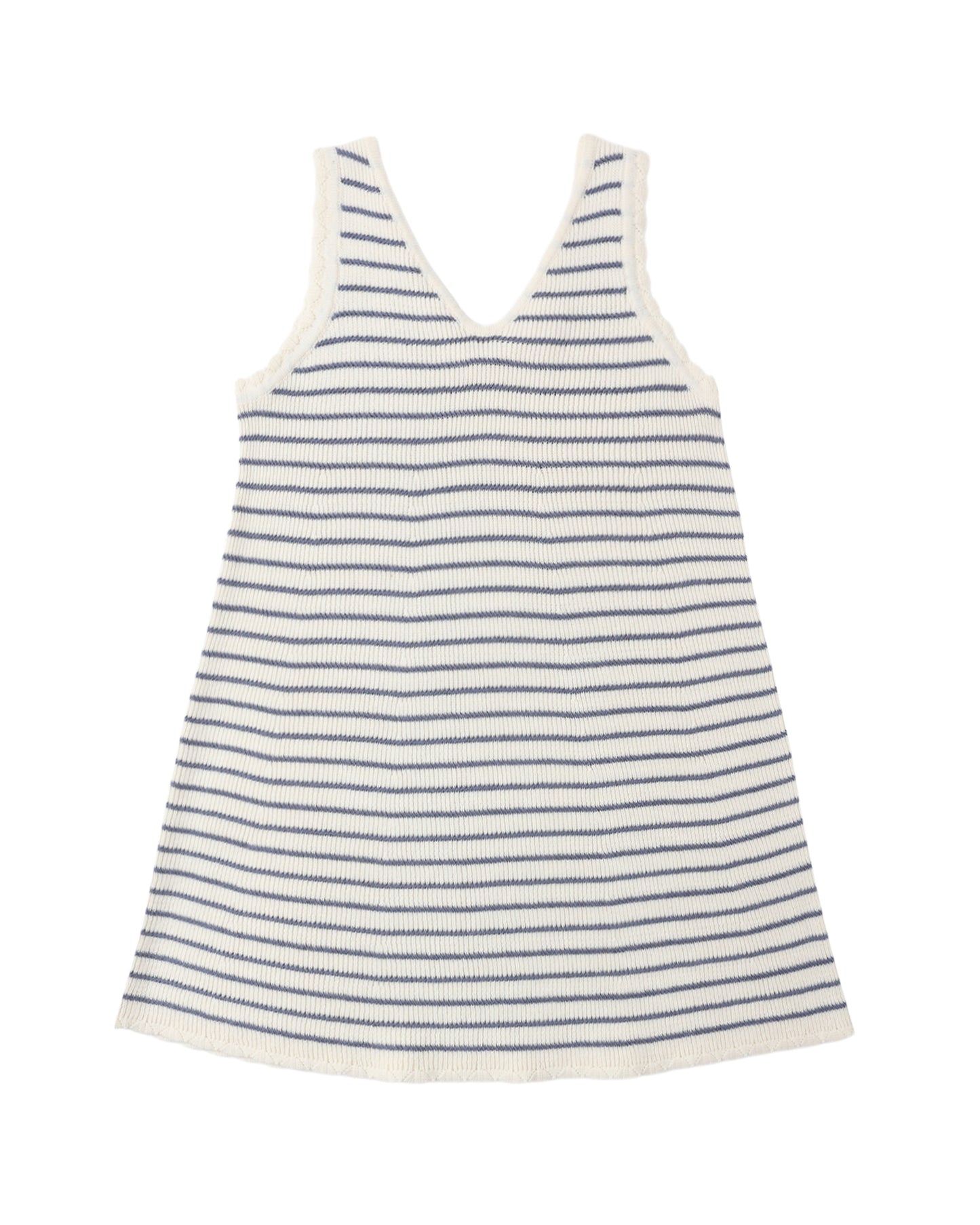 Marine Stripe Crochet Tank Mini Dress