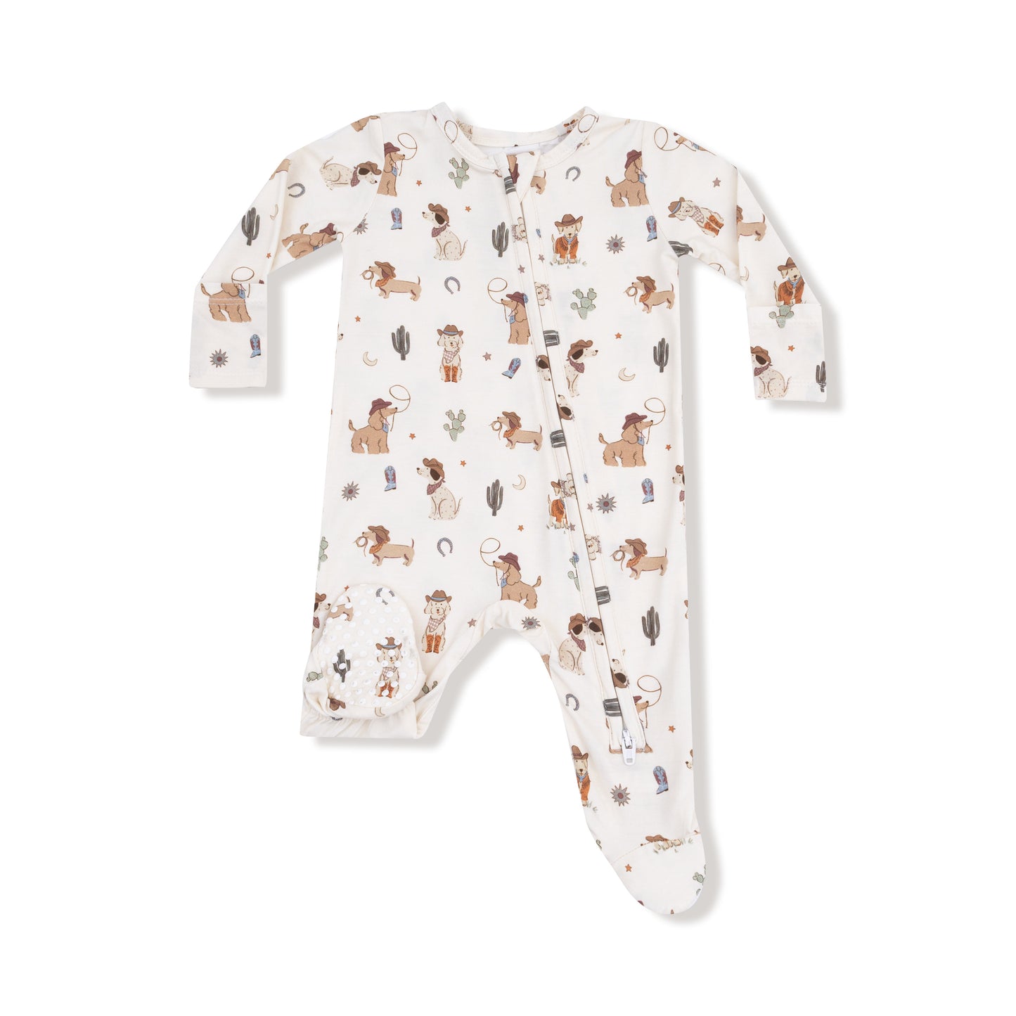 Cowboy Dogs Zipper Footie