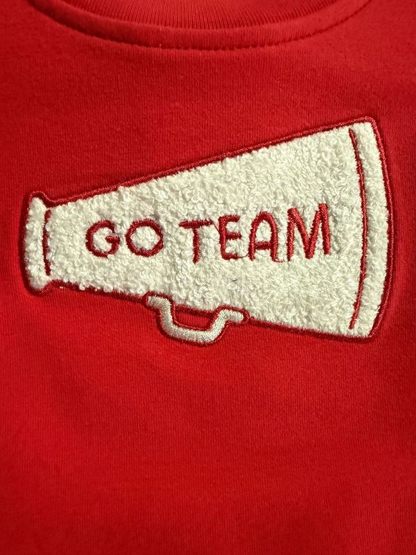 Go Team Varsity Red Ruffle Sweatshirt