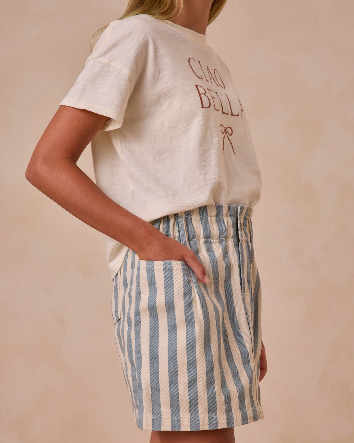 Rylee & Cru - Teen Ocean Stripe Denim Mini Skirt