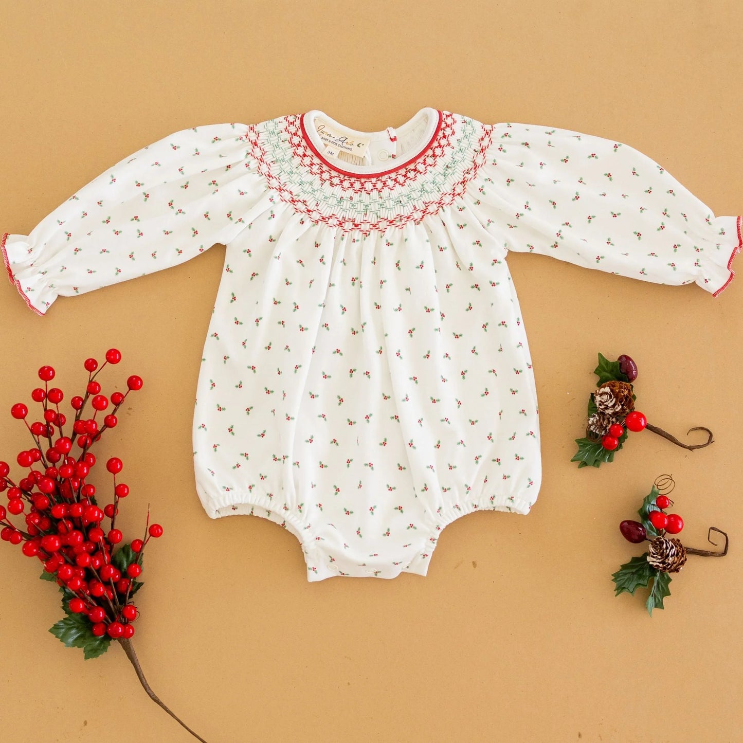 Winter Berries Ivory Bishop L/S Bubble