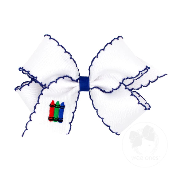 Wee Ones - King Moonstitch Embroidered Bow