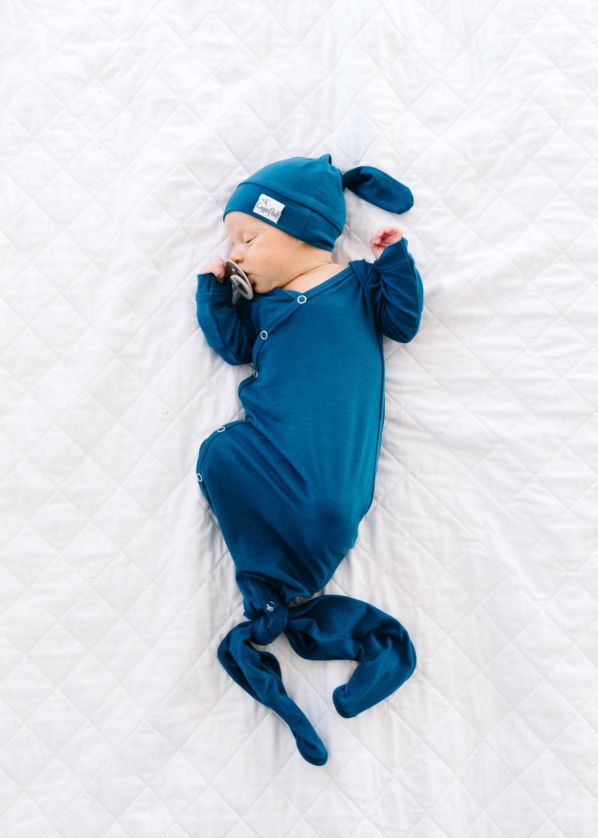 Copper Pearl - Newborn Knotted Gown - River - Sweet E's Children's Boutique