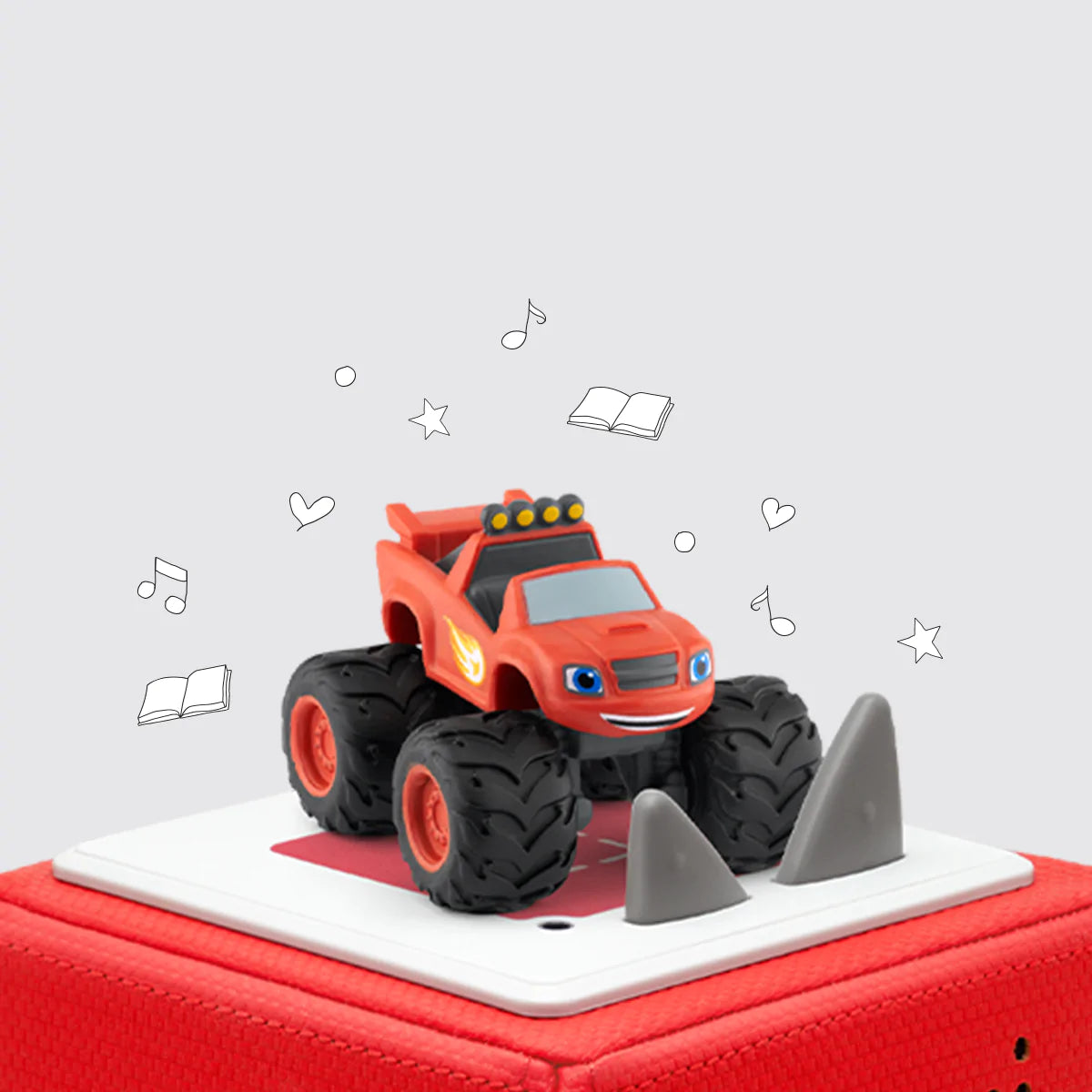 Tonies Blaze and the Monster Machines audio figure in a box with colorful artwork and branding, designed for children.