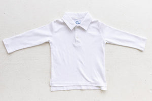 Little Paper Boat - White Longsleeve Polo