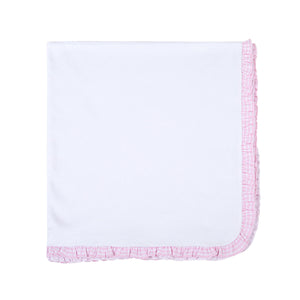Magnolia Baby - New Beginnings Pink Ruffle Receiving Blanket