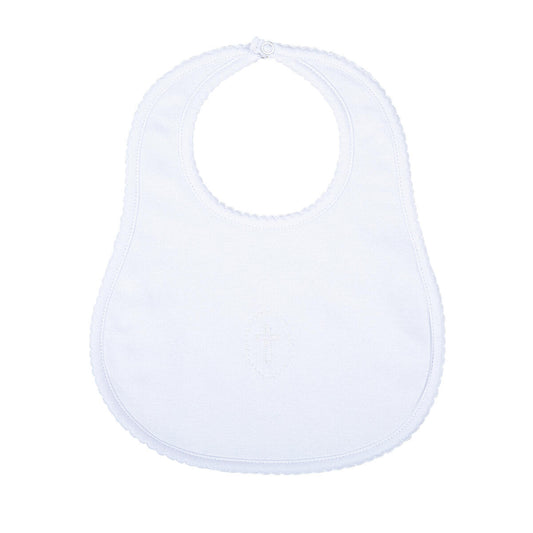 Magnolia Baby - Blessed White Emb Bib