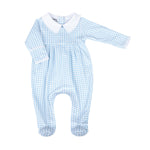 Magnolia Baby - Mini Checks Blue Collared Boy Footie