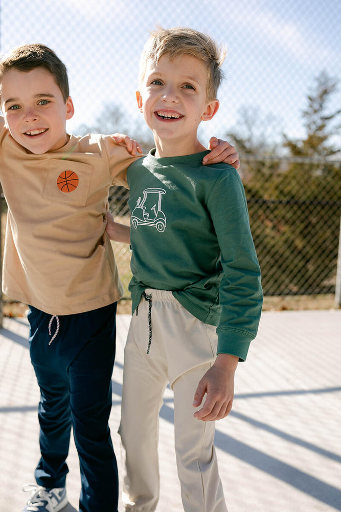 Little Paper Boat - Hunter Green Sweatshirt - Golf Cart