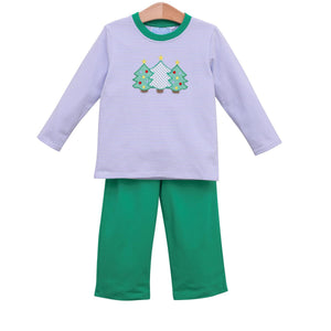 Trotter Street Kids - Christmas Tree Pants Set