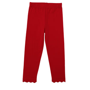 Trotter Street Kids - Scallop Leggings- Red