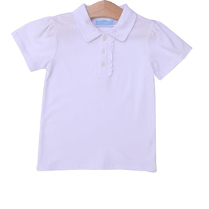 Trotter Street Kids - Ruffle Polo- White