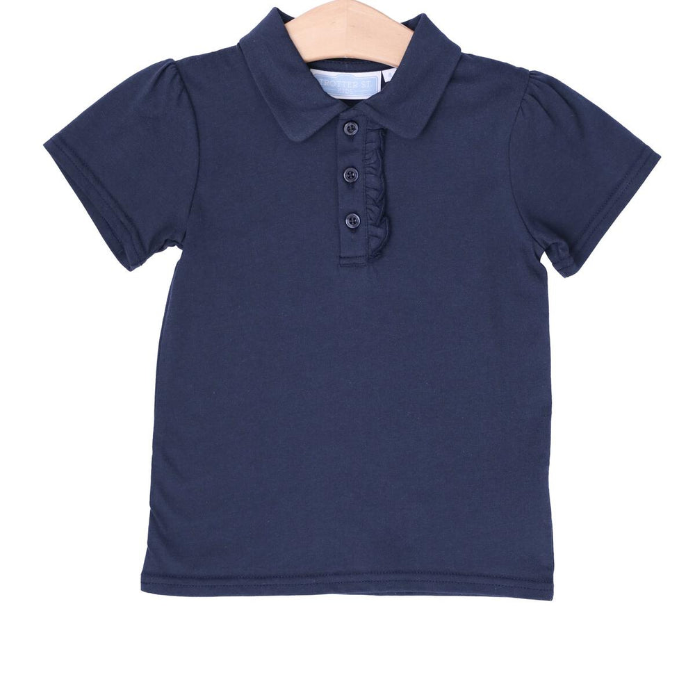 Trotter Street Kids - Ruffle Polo- Navy