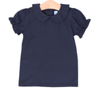 Trotter Street Kids - Peter Pan Collar Shirt - Navy
