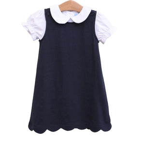 Trotter Street Kids - Scalloped Jumper- Navy