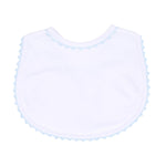 Magnolia Baby - Baby Joy Blue Crochet Trim Bib