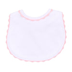 Magnolia Baby - Baby Joy Pink Crochet Trim Bib