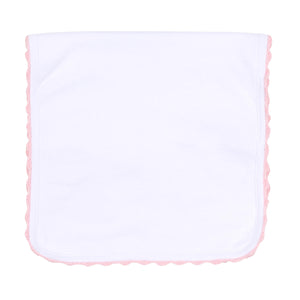 Magnolia Baby - Baby Joy Pink Crochet Trim Burp Cloth