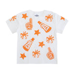 Belle Cher - Game Day Orange And White Cheer Shirt