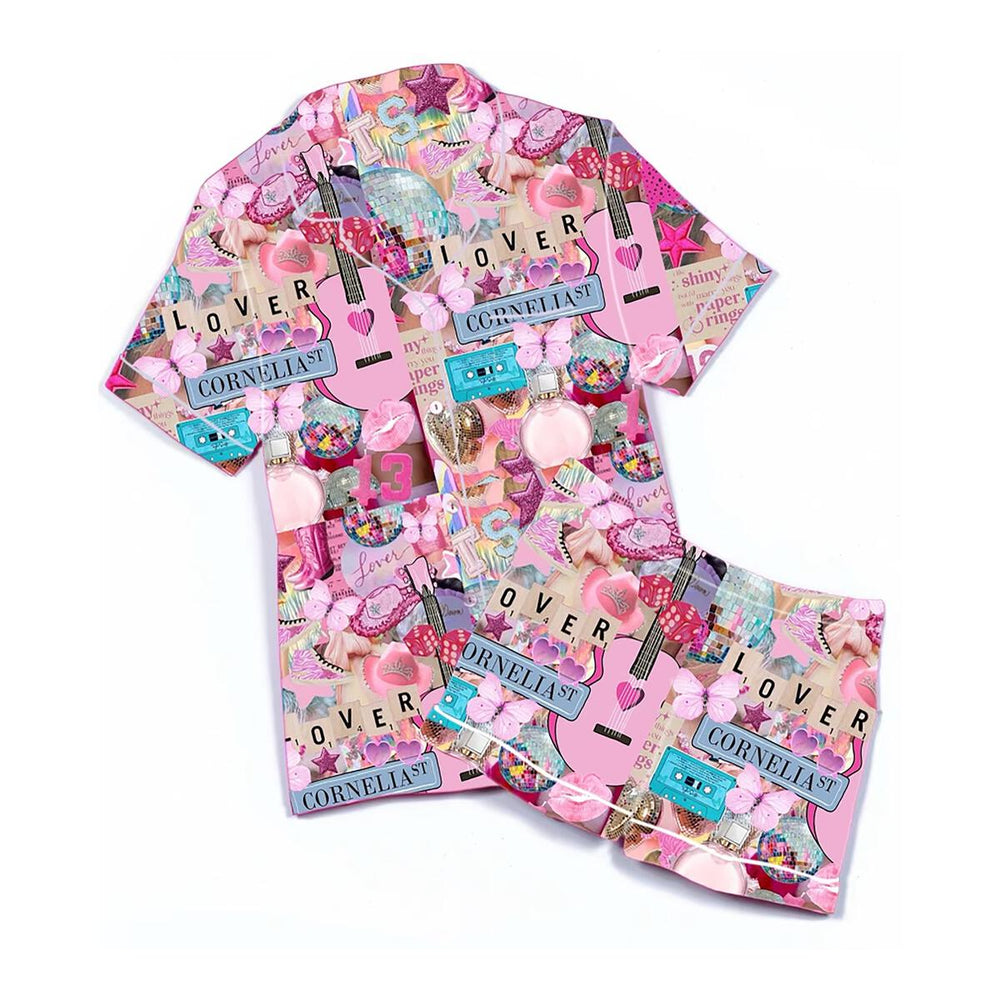 Swiftie - TS Fan Print Satin Pajama Set