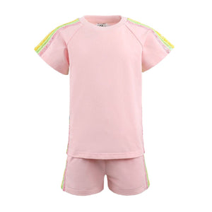 Lola and The Boys - Pink Rainbow Stripe Short Set