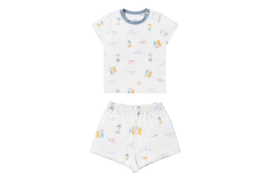Petite Revery - Surfs Up Short Sleeve Two-Piece PJ Set