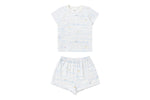 Petite Revery - Pastel Waves Short Sleeve Two-Piece PJ Set