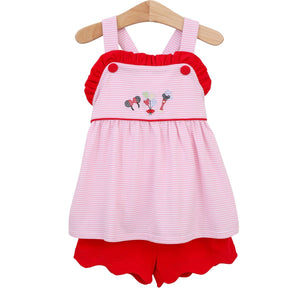 Trotter Street - Mouse Embroidery Scalloped Short Set